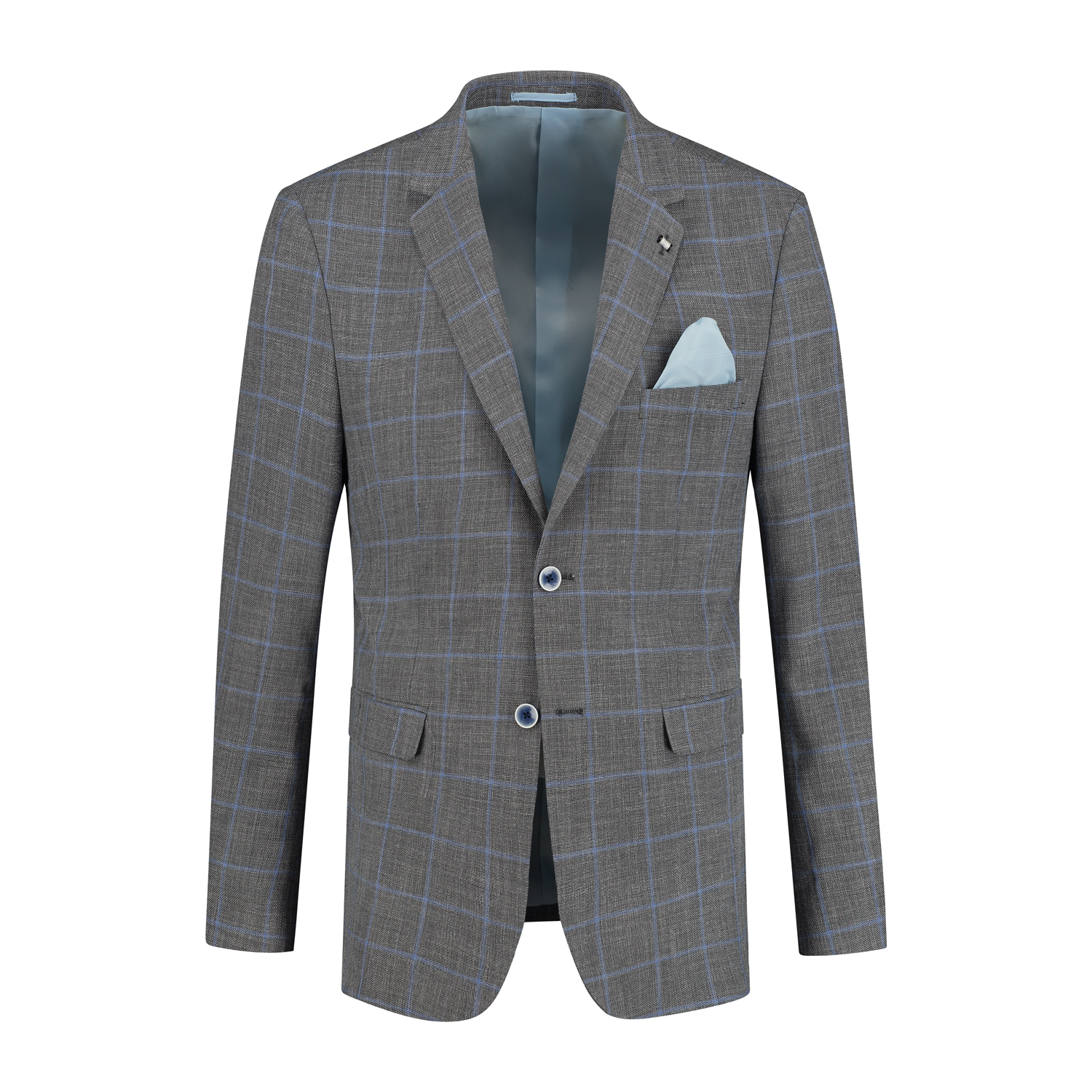 Colbert ruit grijs blauw