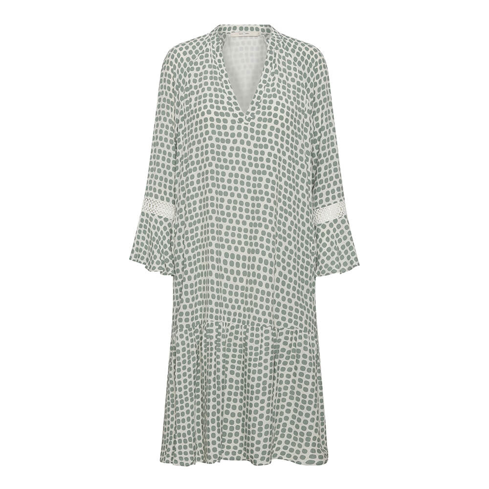 Mette Dot Dress White Green - Costa Mani