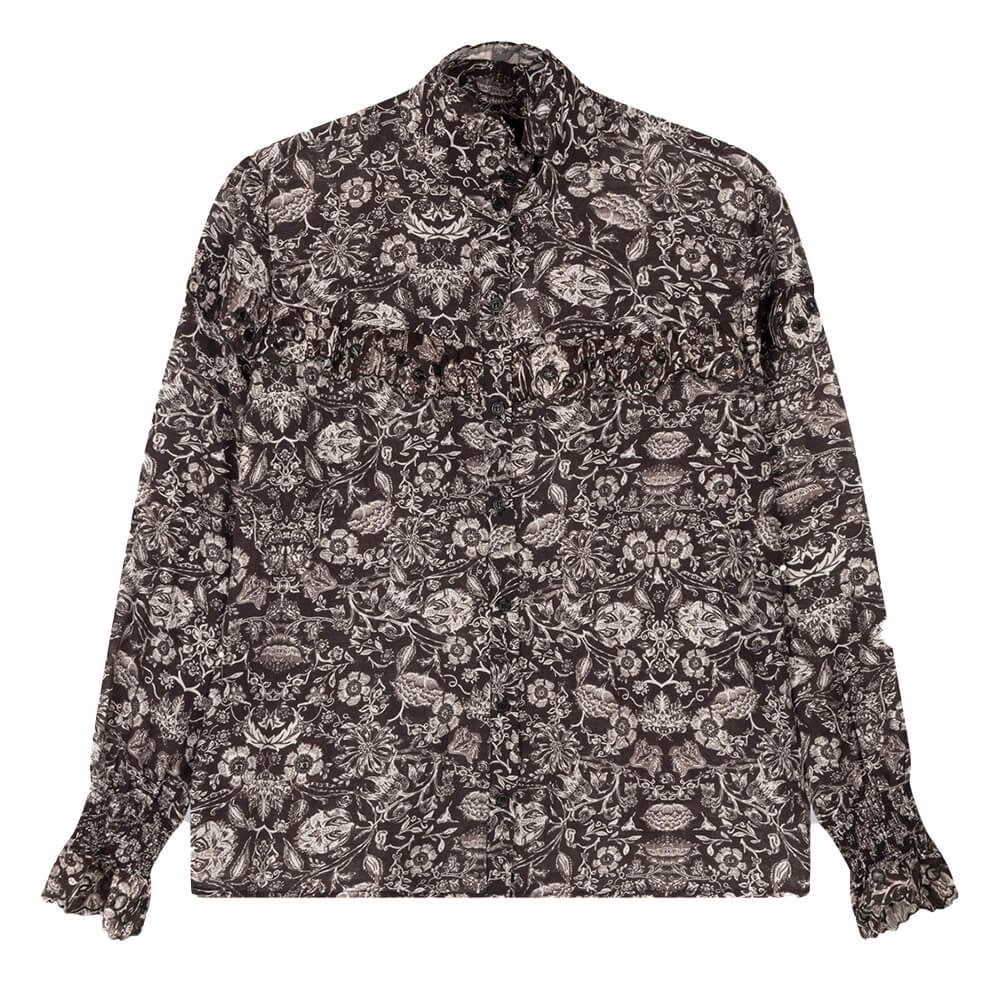 Woven Flower Linen Blouse - Alix The Label