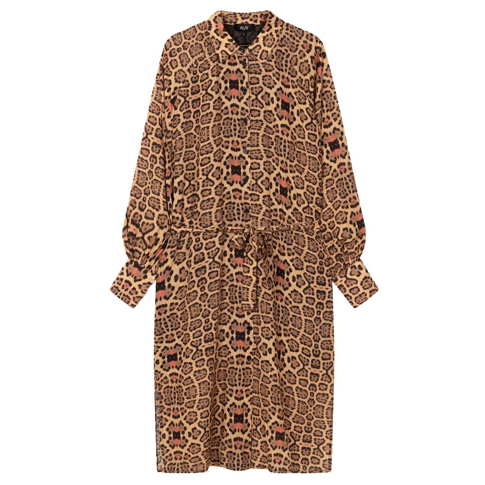 Woven Jaguar Oversized Blouse Dress - Alix The Label