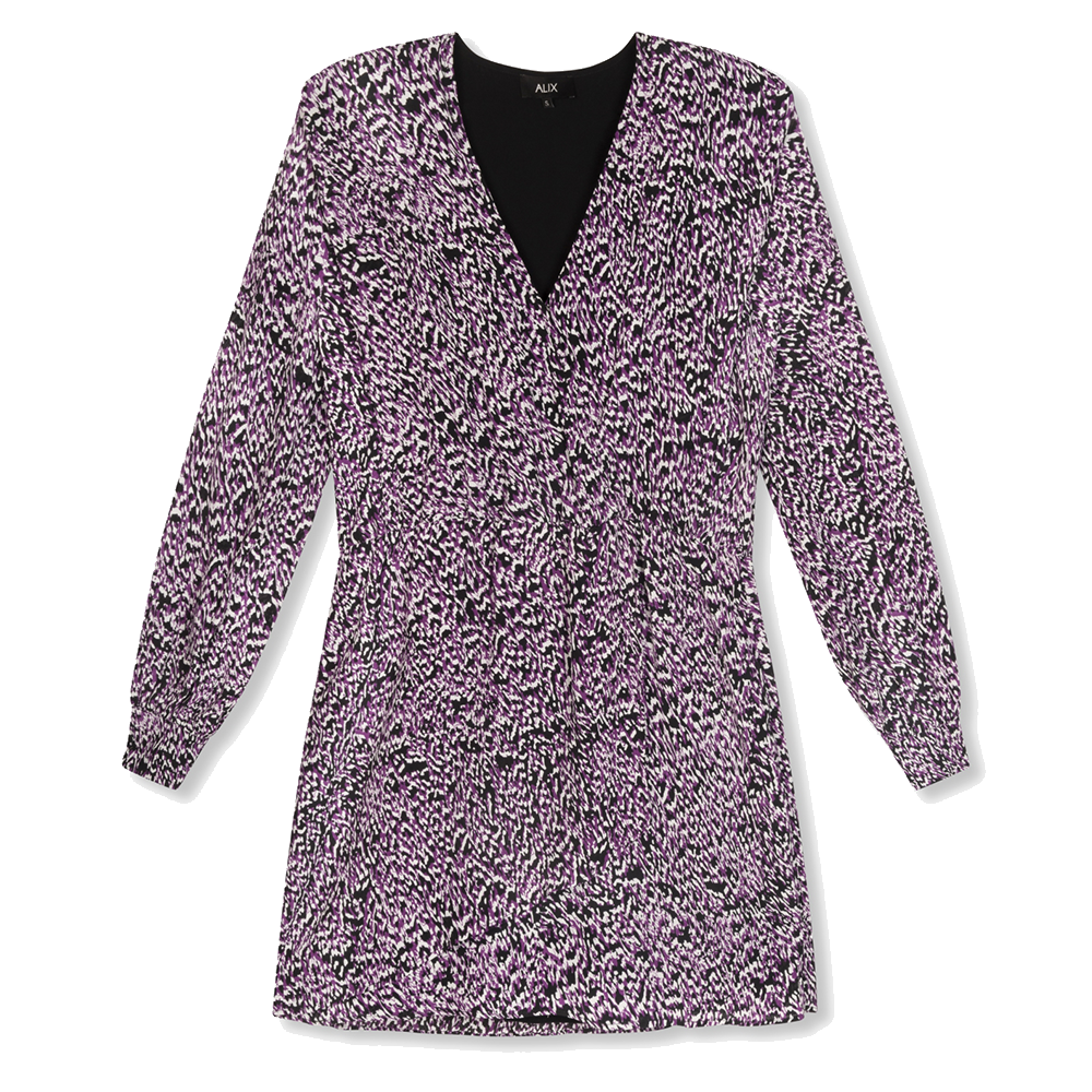 Ladies Woven Abstract Viscose Dress - Alix The Label - Alternatieve afbeelding