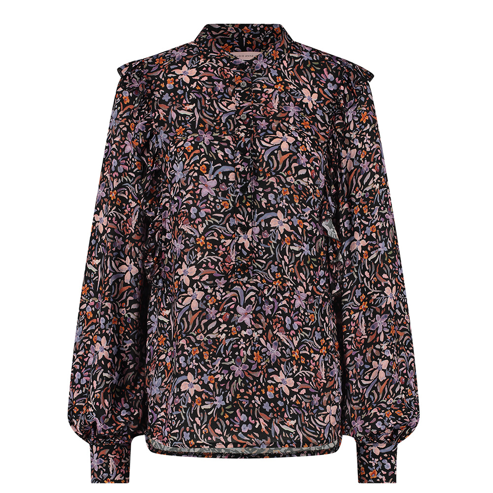 Ted Longsleeve Crepe Blouse - Studio Anneloes