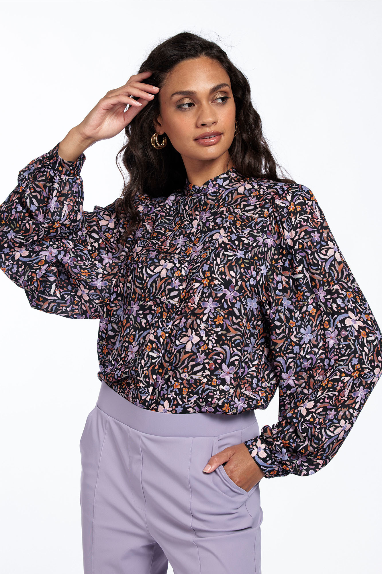 Ted Longsleeve Crepe Blouse - Studio Anneloes