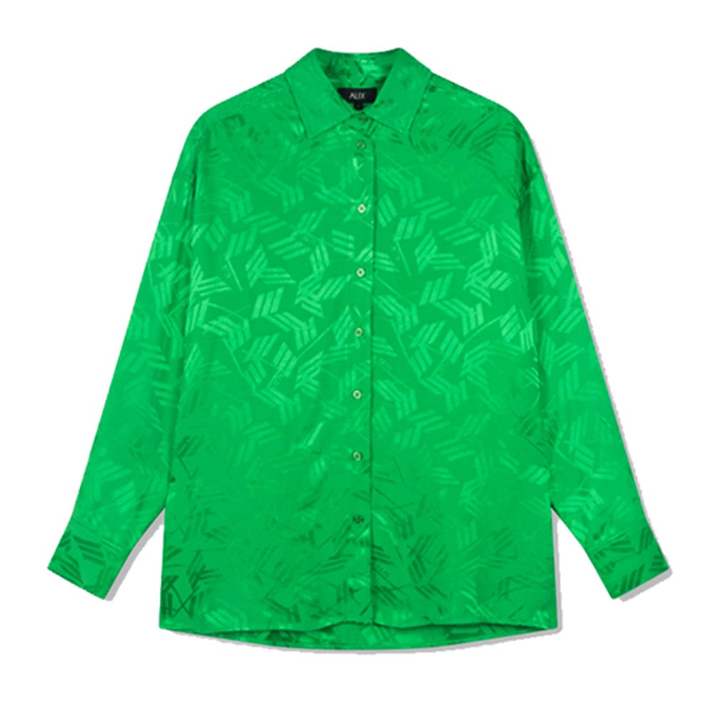 Ladies Woven Oversized Jacquard Blouse - Alix The Label