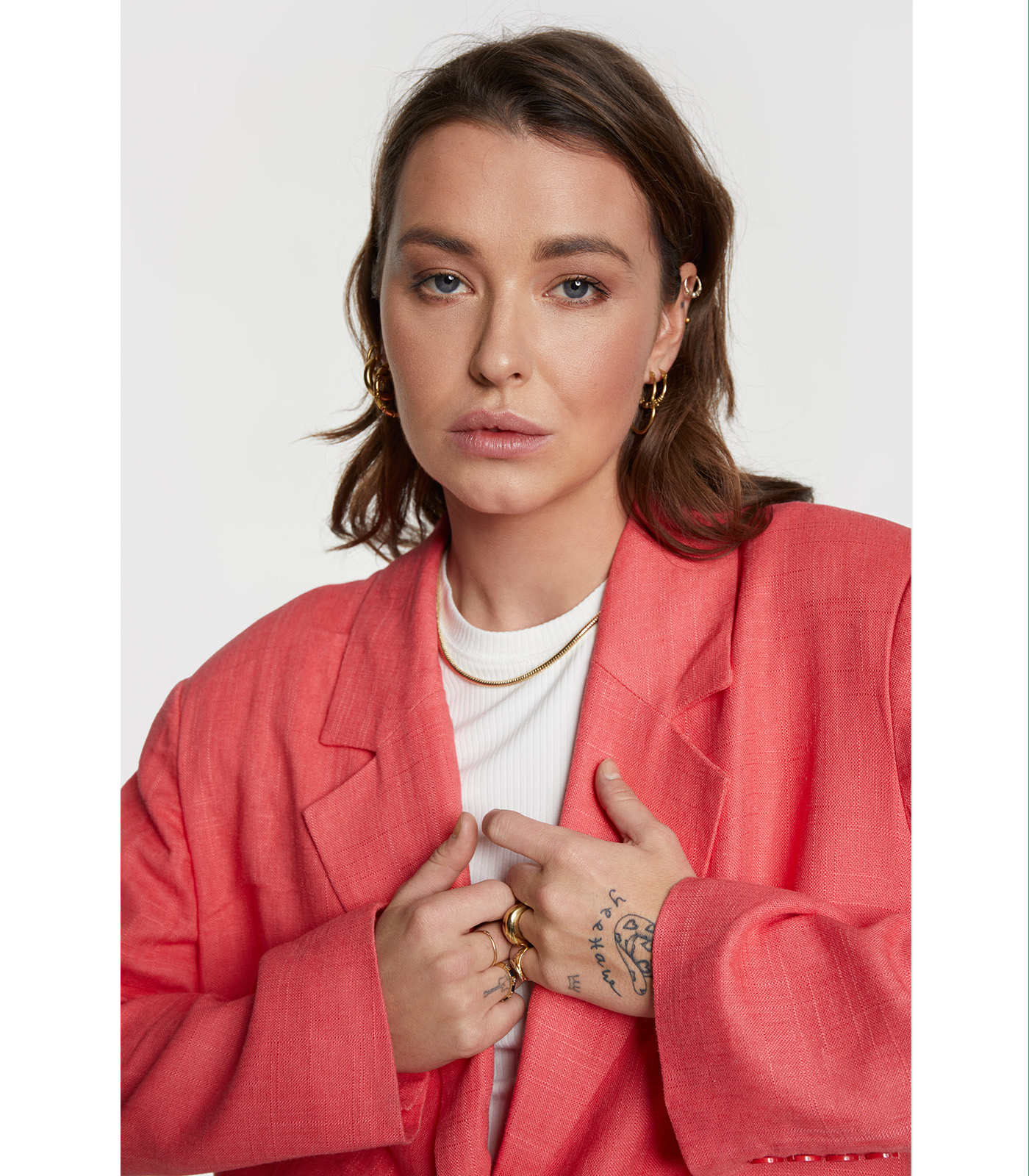 Ladies Woven Oversized Boucle Blazer - Alix The Label