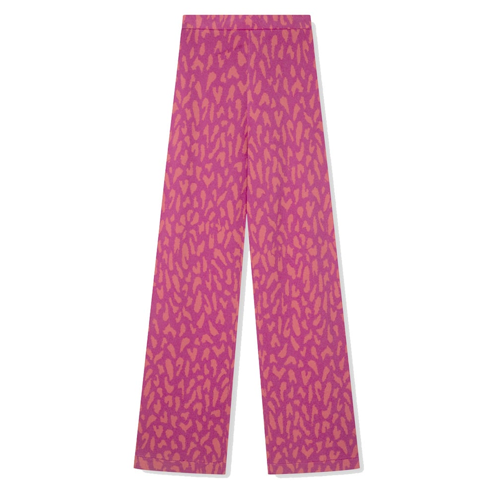 Ladies Knitted Wide Leg Jacquard Pants - Alix The Label