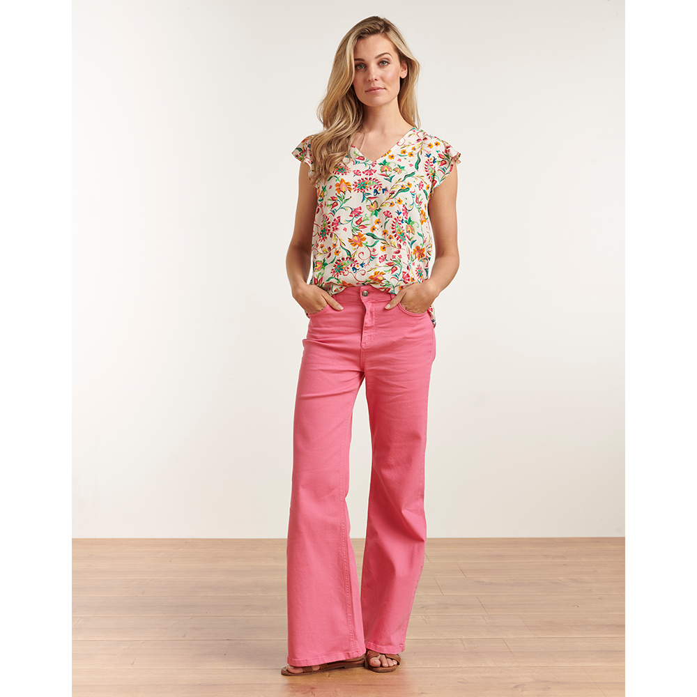 Top V-Hals Paisley Print 23199 - Smashed Lemon - Alternatieve afbeelding