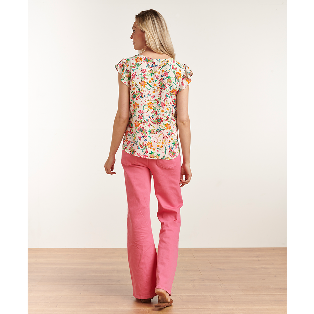 Top V-Hals Paisley Print 23199 - Smashed Lemon