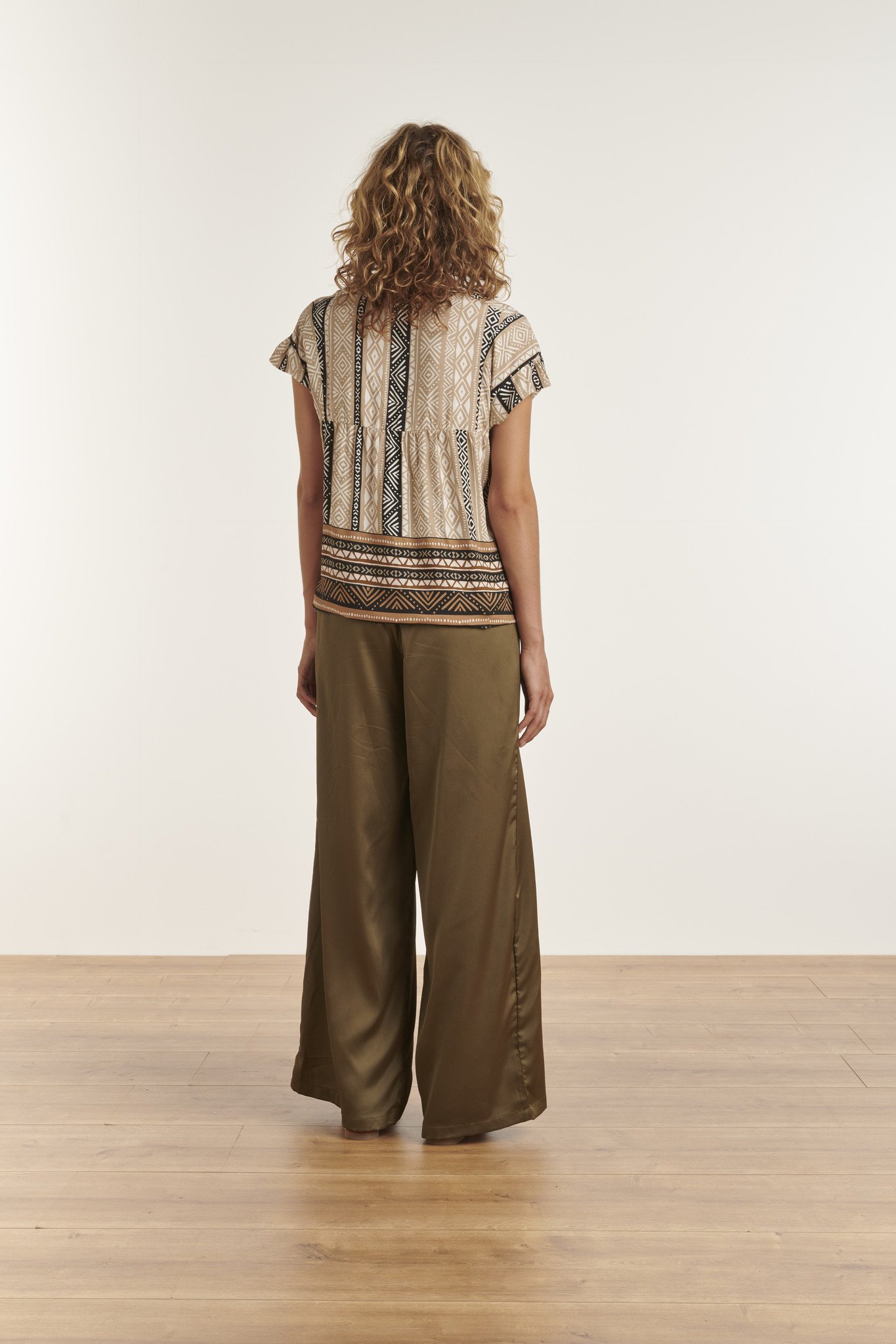 Top V-Hals Aztec Print 23341 - Smashed Lemon