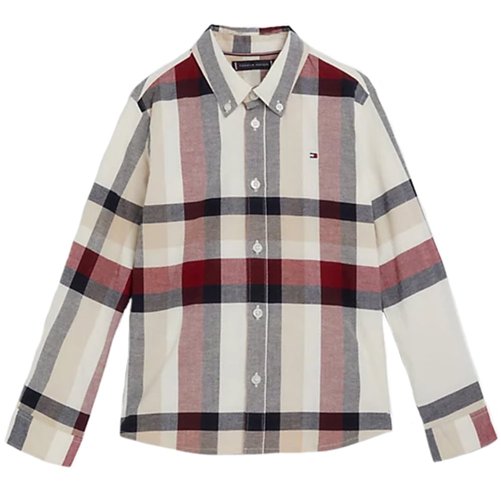 Global Stripe Check Shirt Longsleeve - Tommy Hilfiger Kids