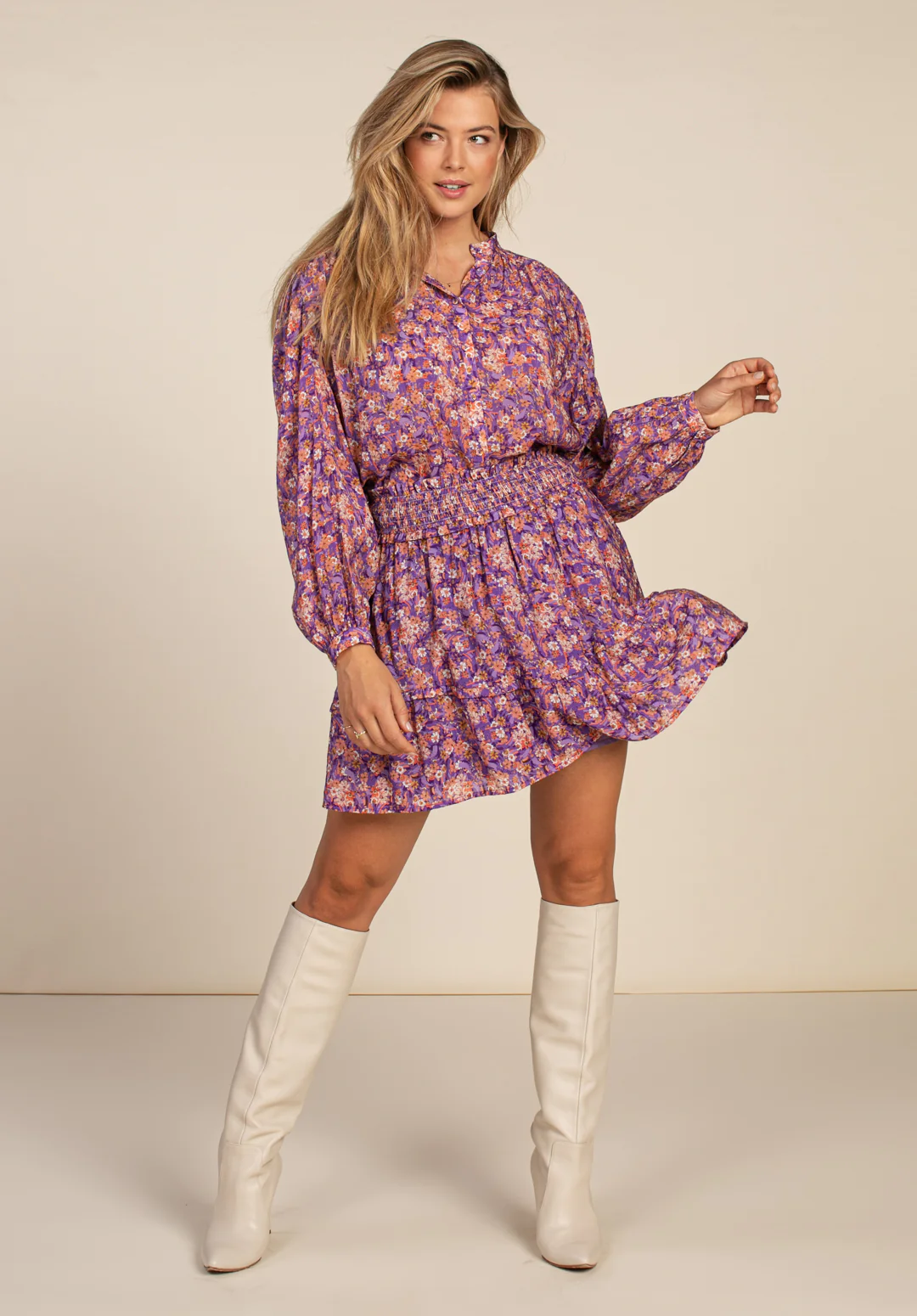 Zoya Mauve Flower Ten Top - Aaiko