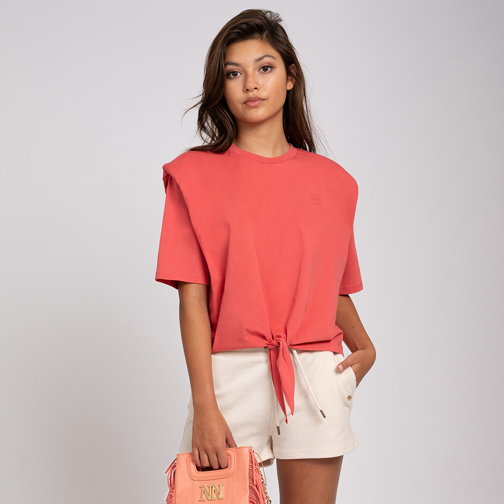 Padded Shoulder T-Shirt - NIK&NIK - Alternatieve afbeelding