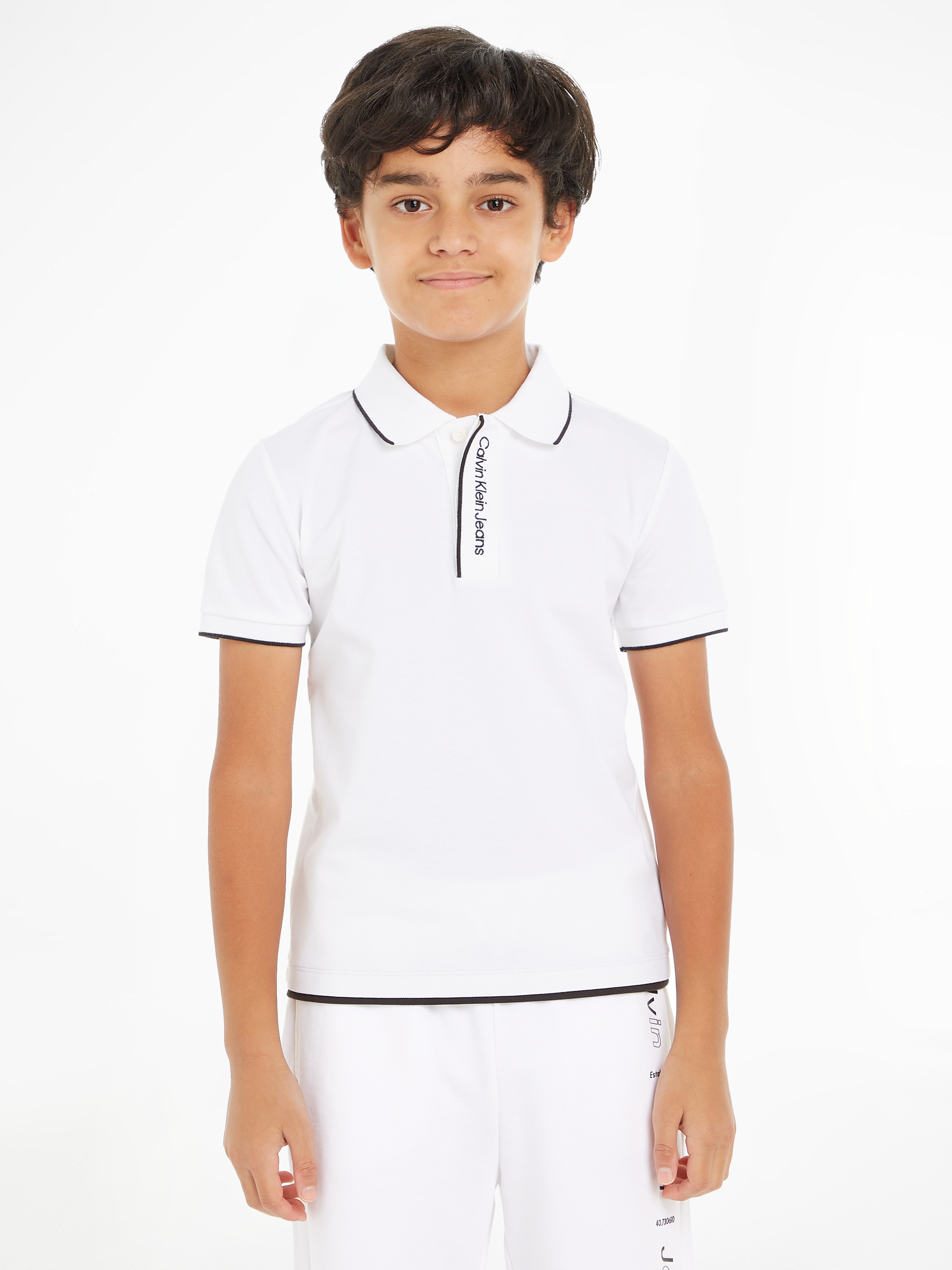INTARSIA LOGO PIQUE S/S - Calvin Klein Kids