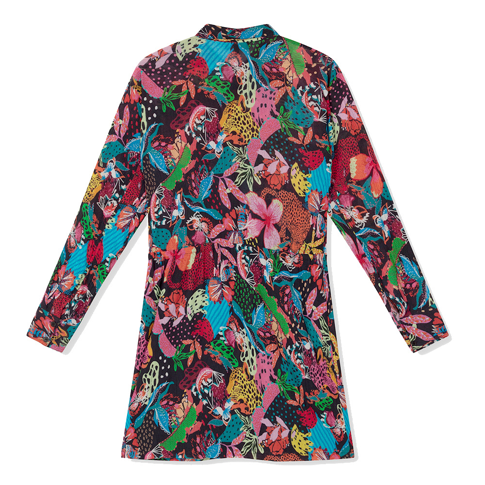 Ladies Woven Wild Print Crinkle Dress - Alix The Label