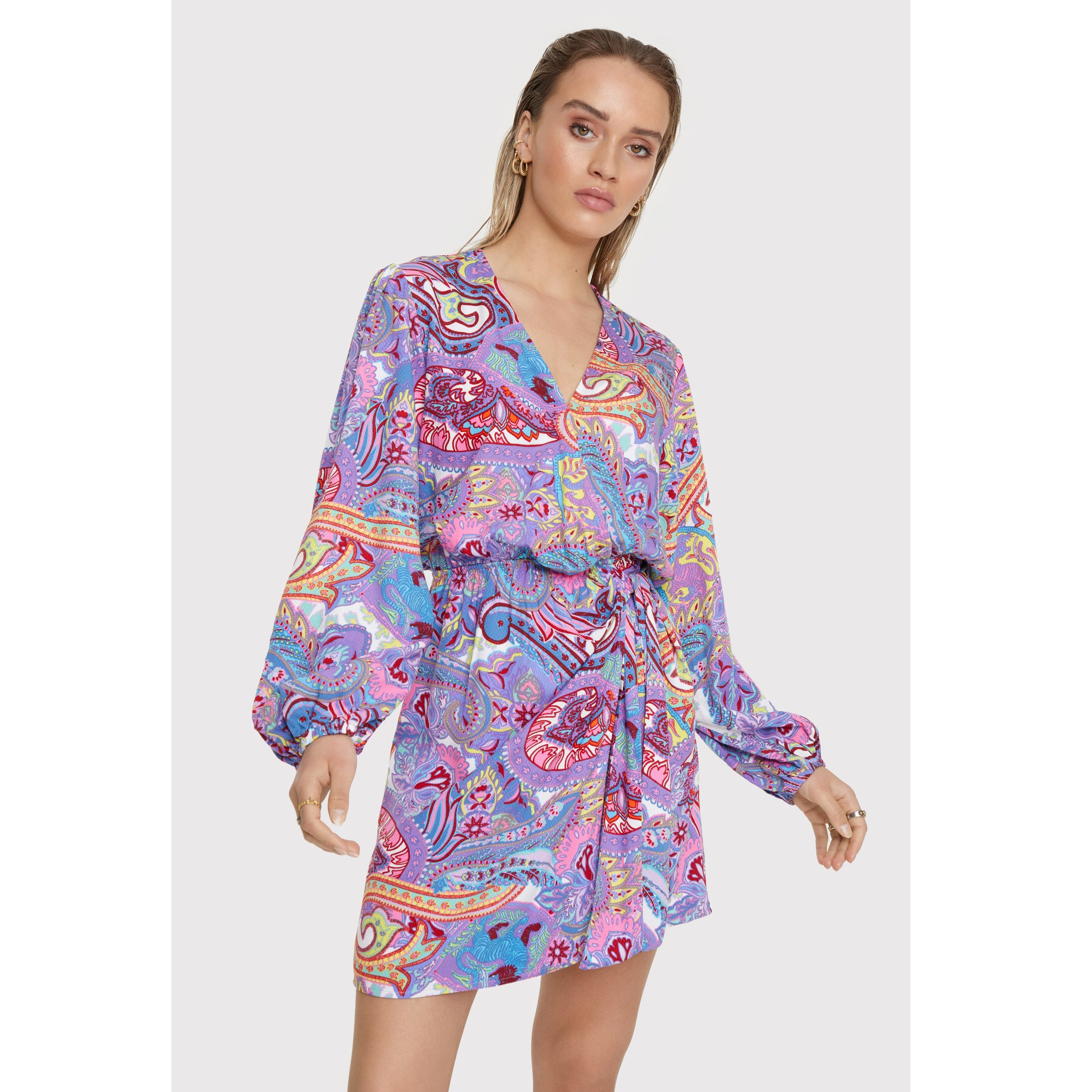 Ladies Woven Paisley Wrap Dress - Alix The Label - Alternatieve afbeelding