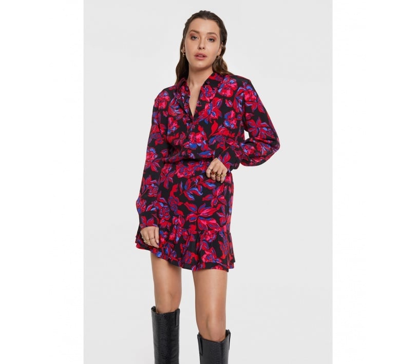 Ladies Woven Floral Ruffle Skirt - Alix The Label