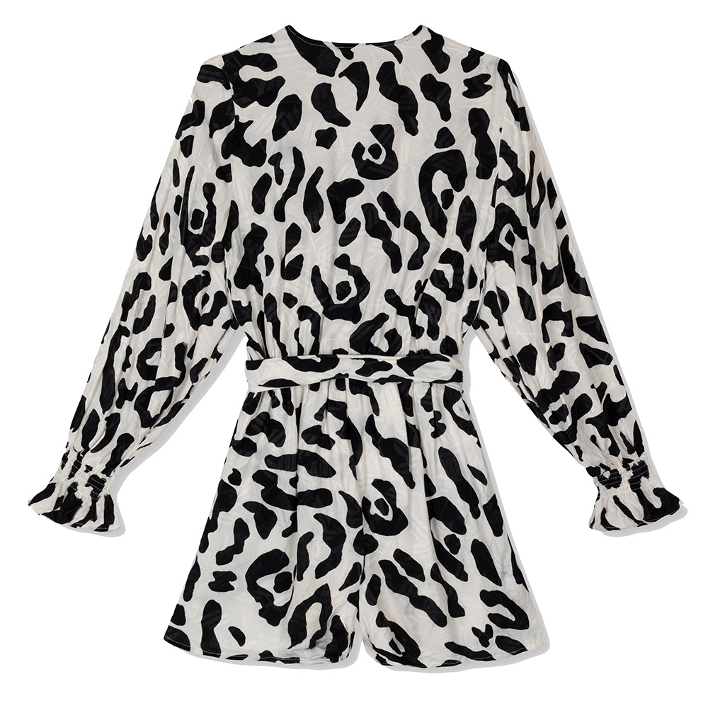 Ladies Woven Big Animal Jacquard Playsuit - Alix The Label