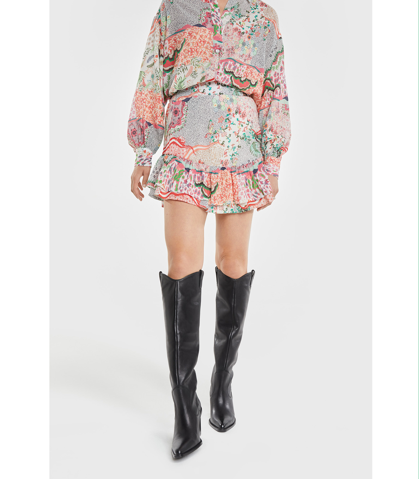 Ladies Woven Fancy Mix Skirt - Alix The Label - Alternatieve afbeelding