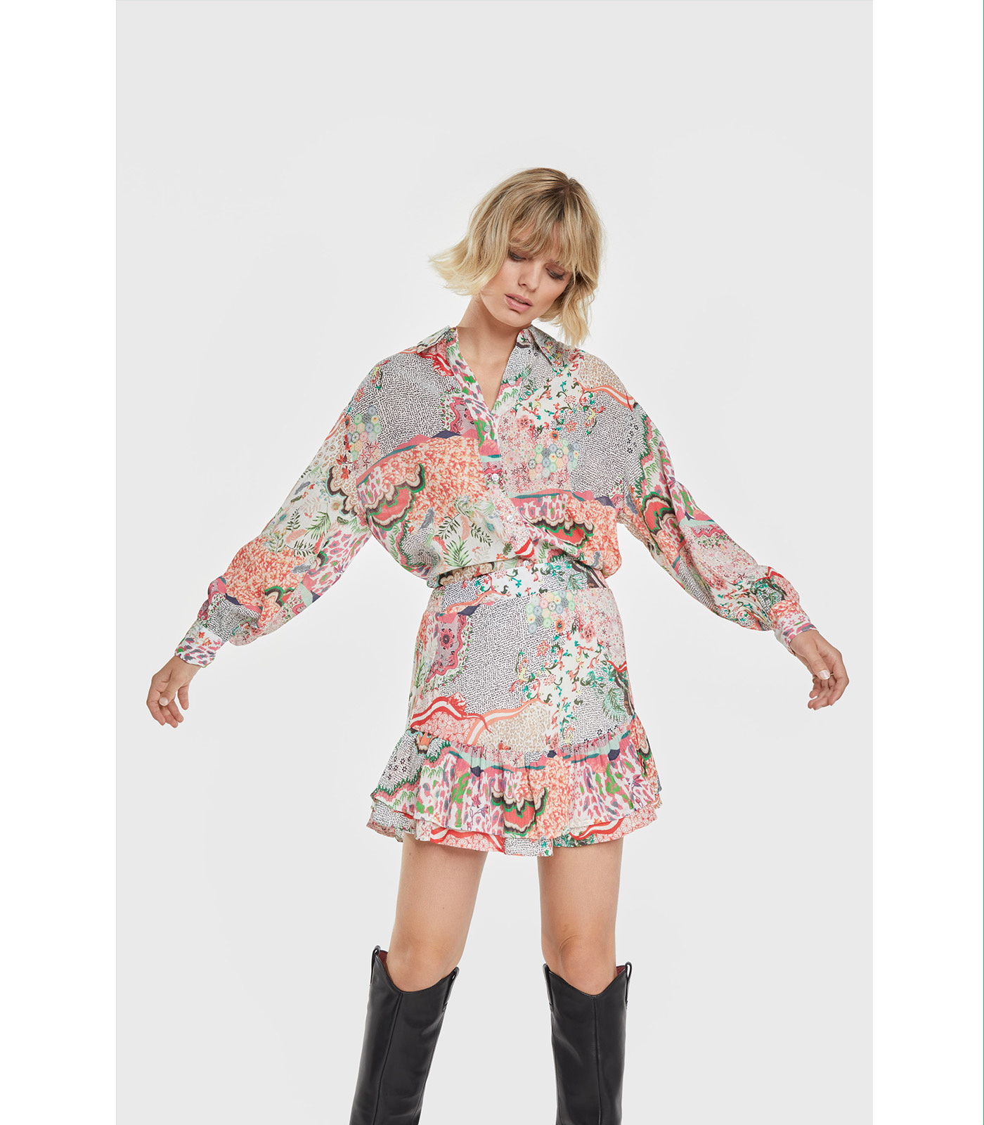 Ladies Woven Fancy Mix Skirt - Alix The Label