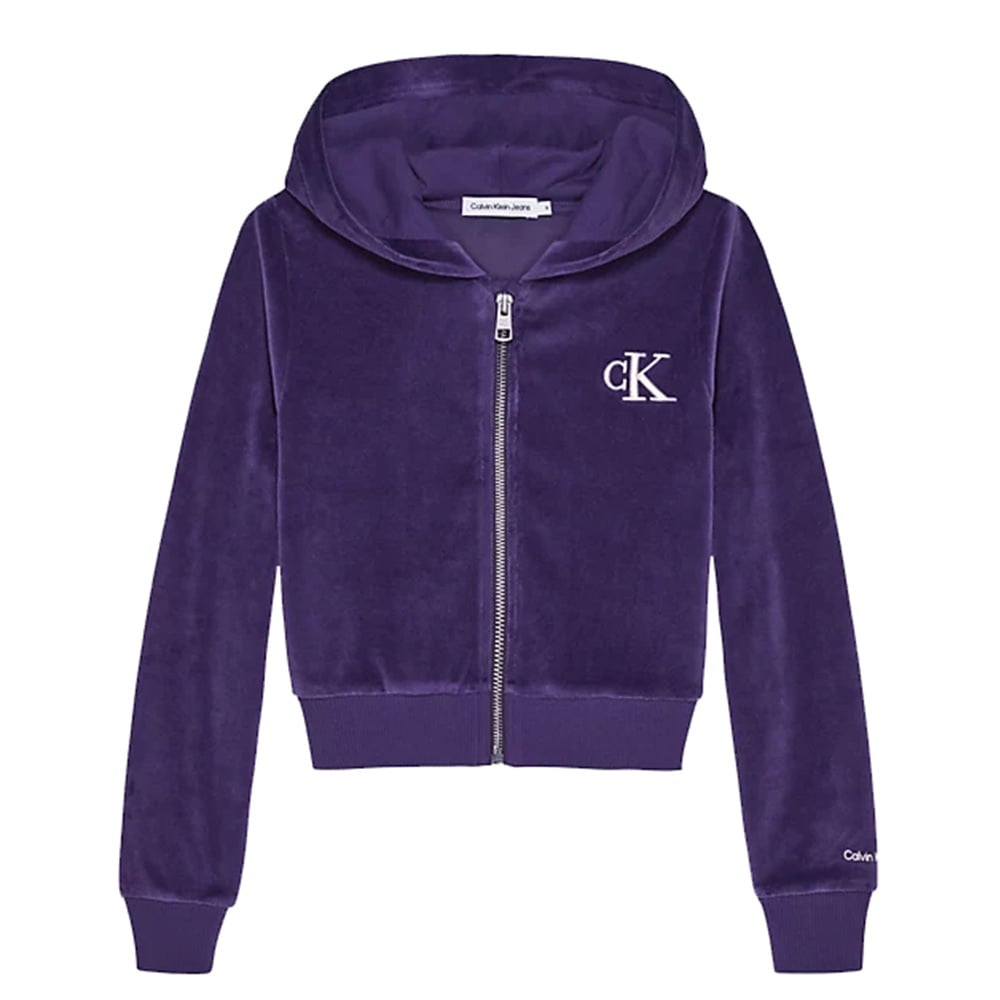 Velvet Monogram Zip Through - Calvin Klein Kids