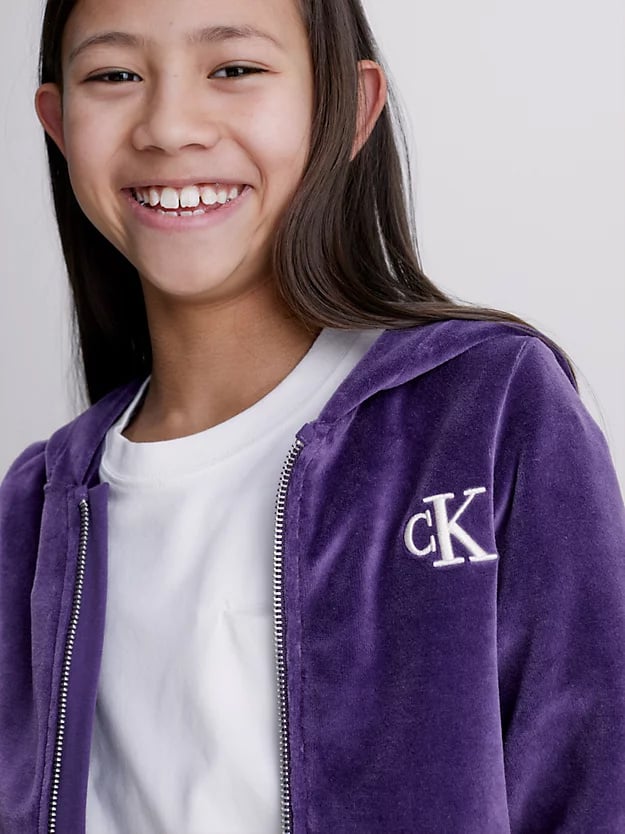 Velvet Monogram Zip Through - Calvin Klein Kids