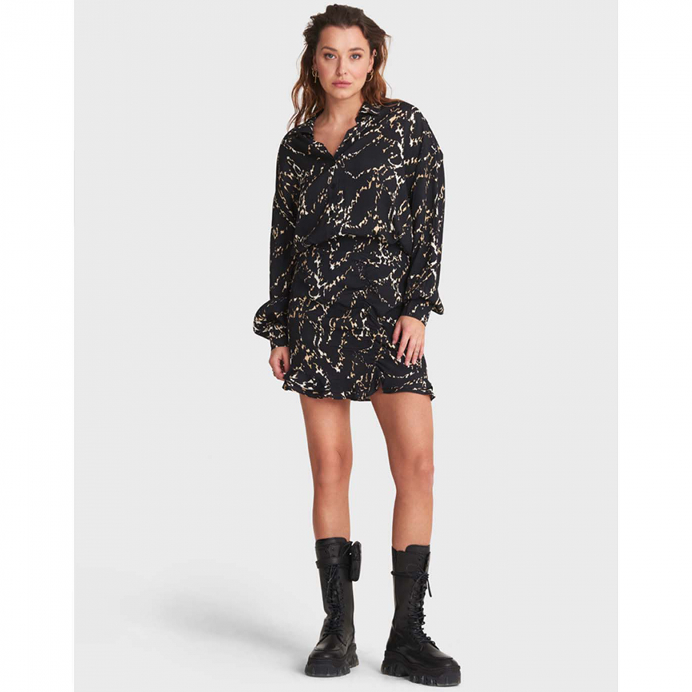 Ladies Woven Animal Lines Mini Skirt - Alix The Label - Alternatieve afbeelding