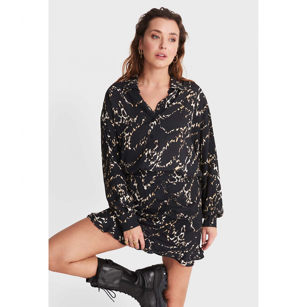 Ladies Woven Animal Lines Mini Skirt - Alix The Label