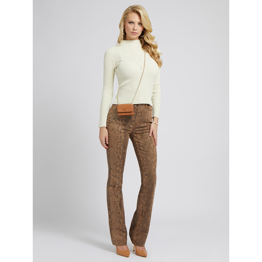 Rita Funnel Neck Cable Sweater - GUESS