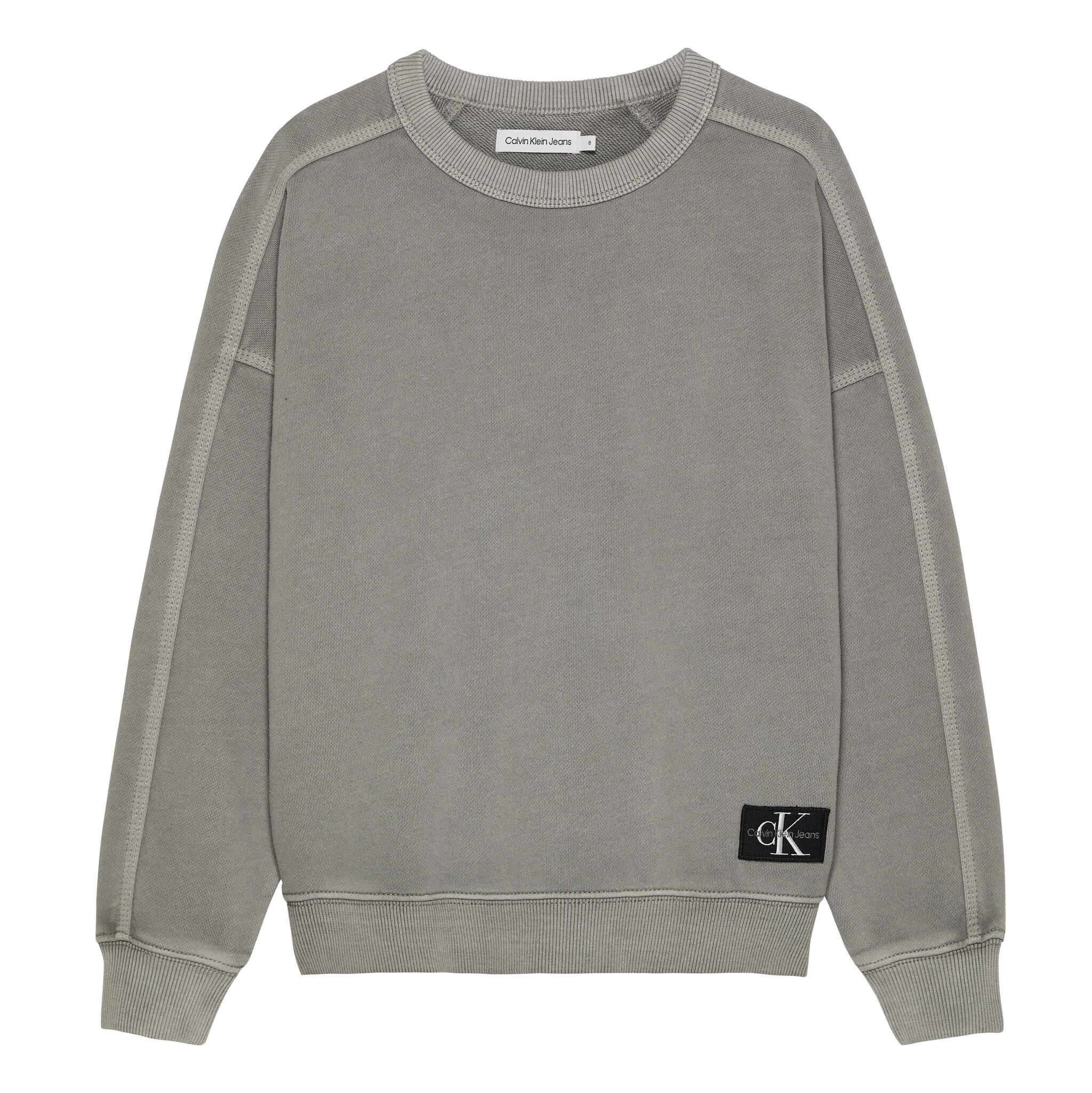 Mineral Dye Cutseam Badge Crewneck - Calvin Klein Kids