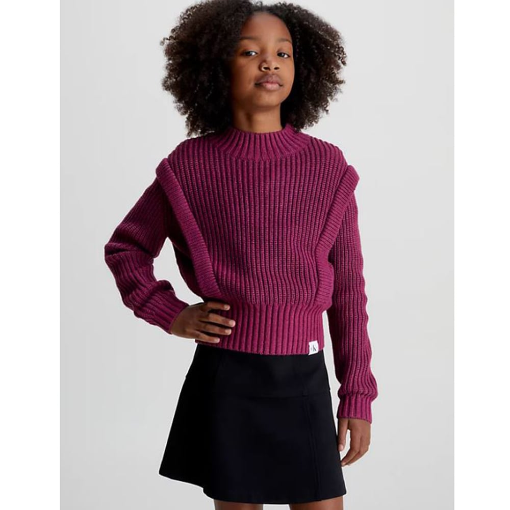 Mock Neck Peplum Sweater - Calvin Klein Kids
