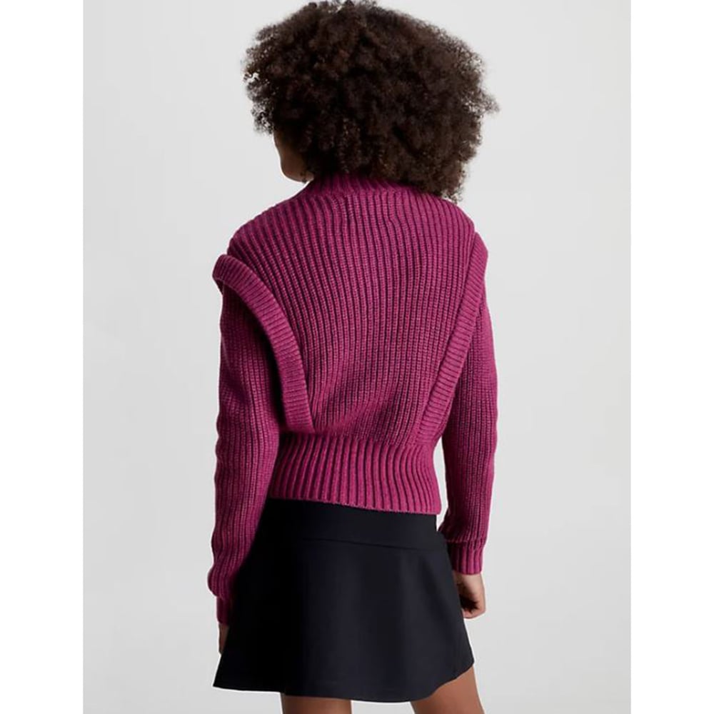 Mock Neck Peplum Sweater - Calvin Klein Kids - Alternatieve afbeelding