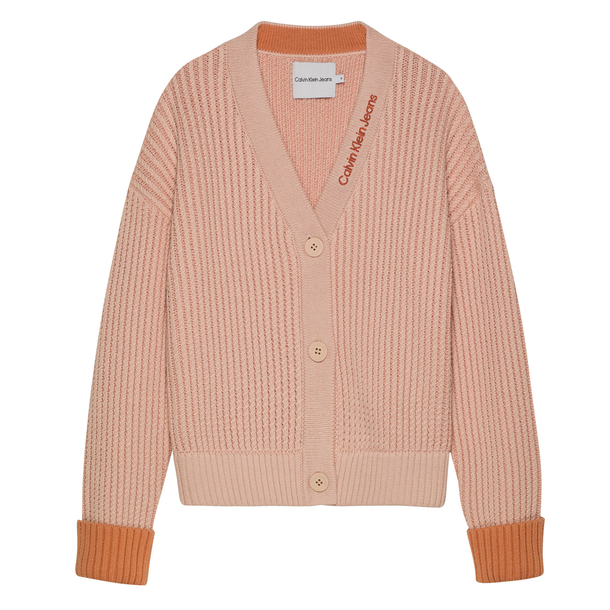 Relaxed Duo Tone Rib Cardigan - Calvin Klein Kids