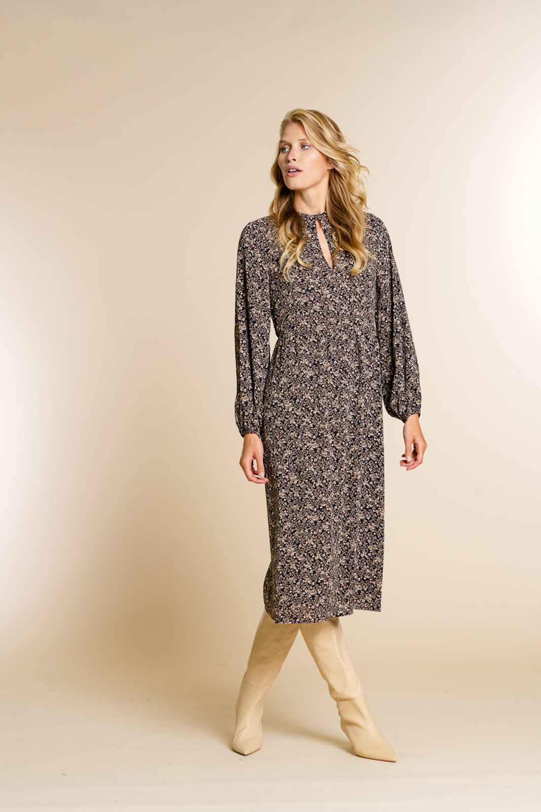 Dress All Over Print Leaves 17851-26 - Geisha