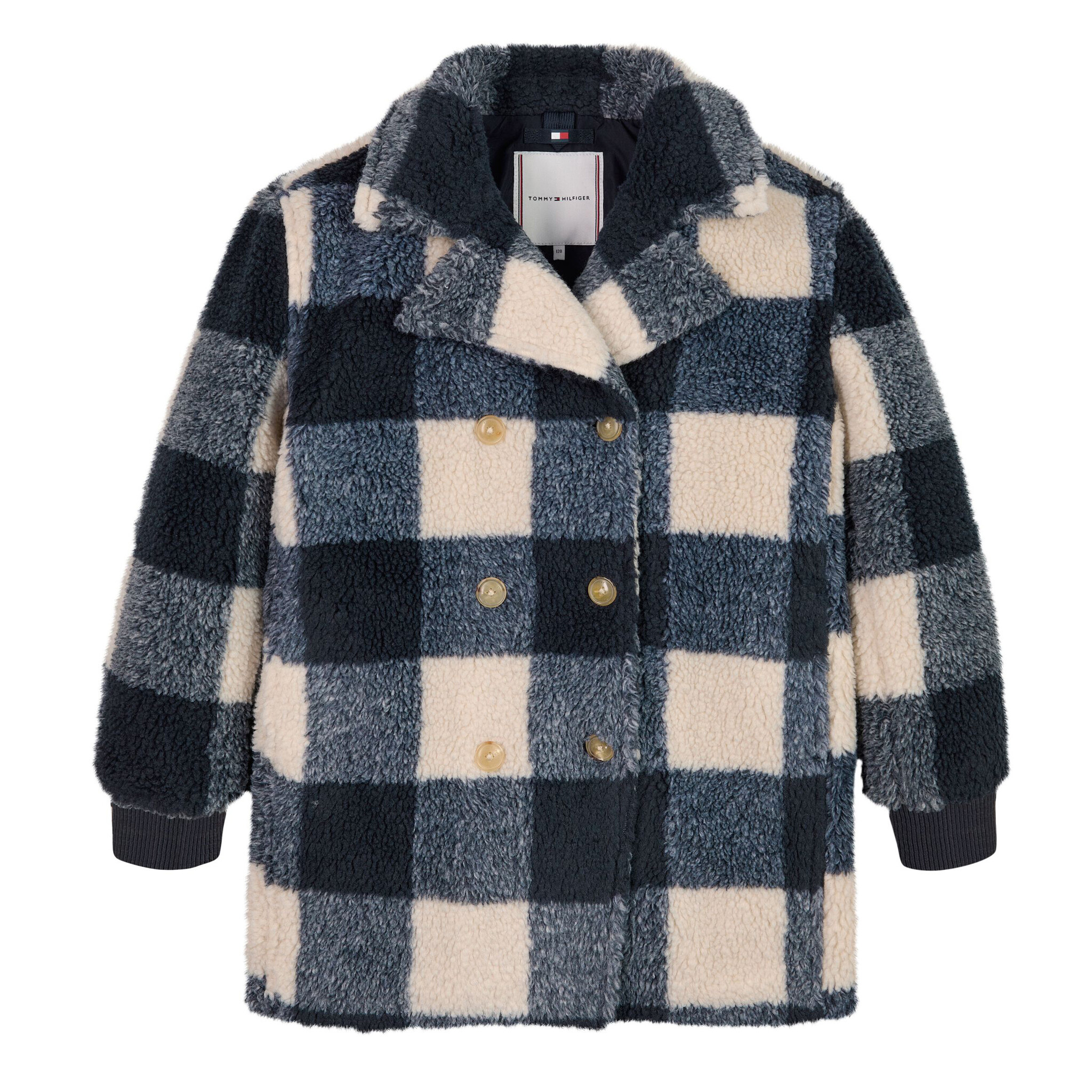 Teddy Oversized Gingham Peacoat - Tommy Hilfiger Kids