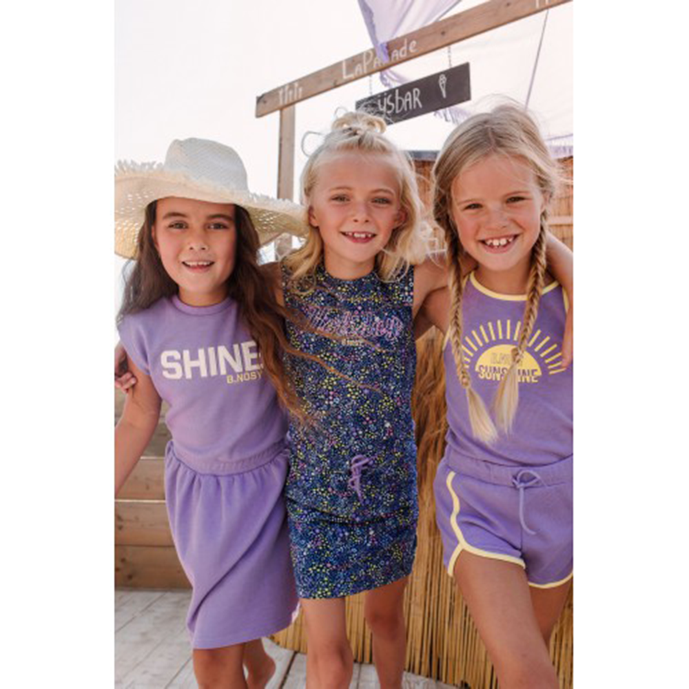 Girls leopard aop drress w/ cap sleeve - B.Nosy - Alternatieve afbeelding