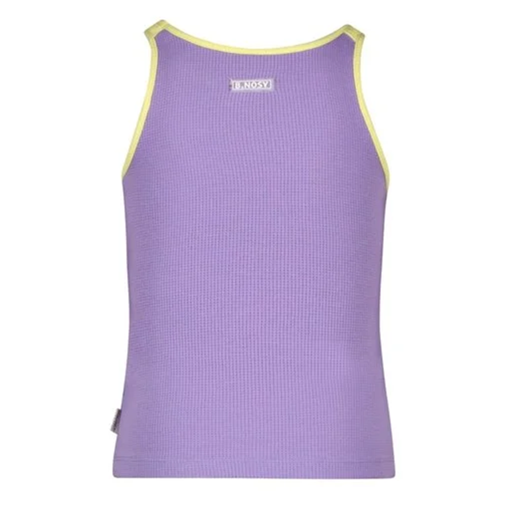 Girls small waffle singlet w/ contrast binding - B.Nosy