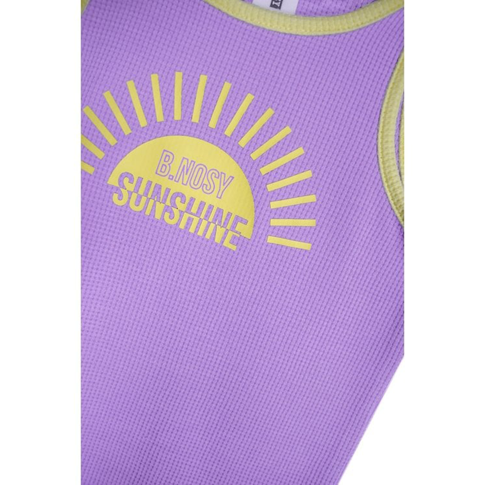 Girls small waffle singlet w/ contrast binding - B.Nosy