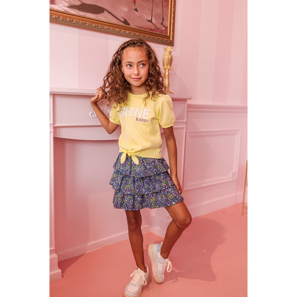 Girls leopard aop 3-layer skirt - B.Nosy - Alternatieve afbeelding