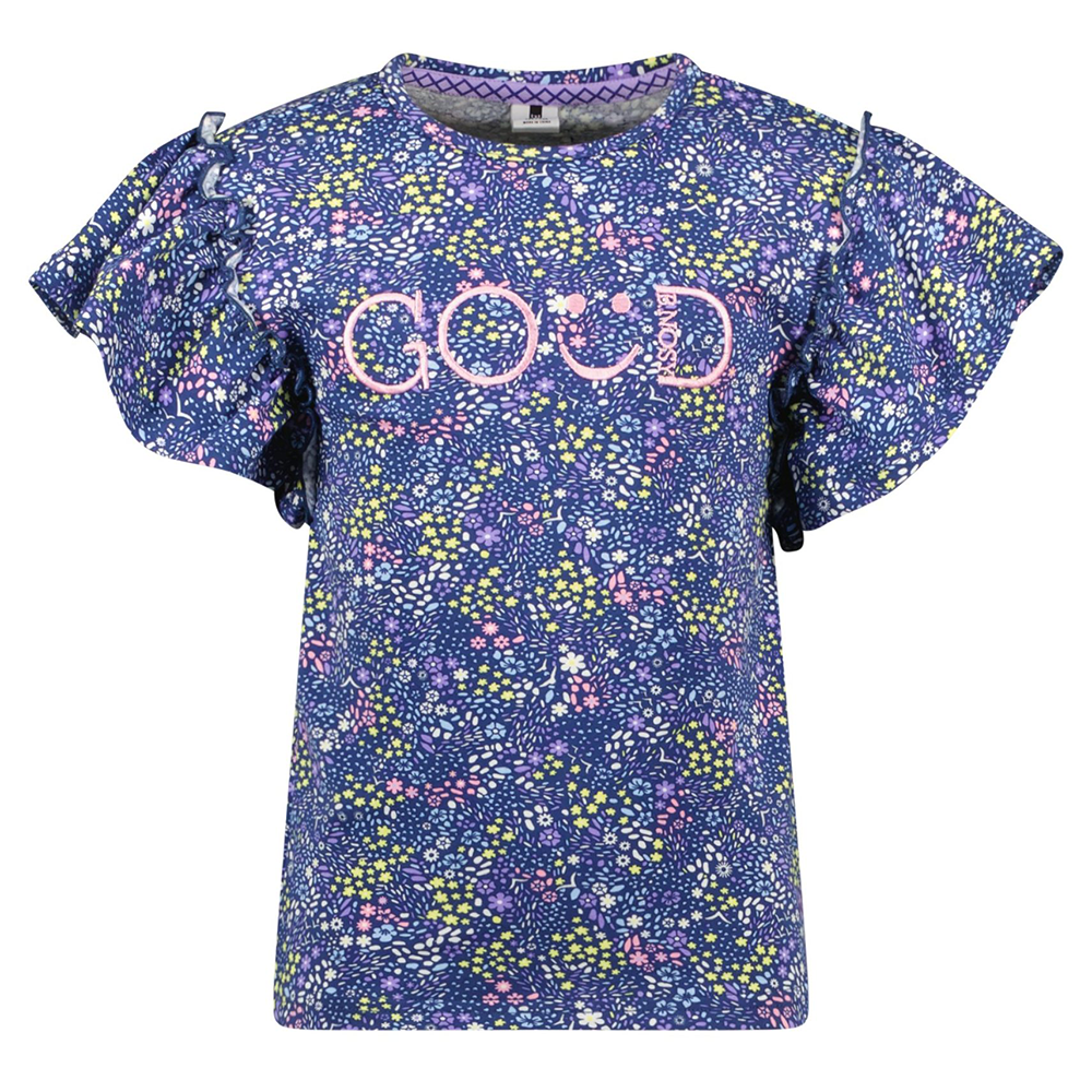 Girls aop t-shirt w/ ruffled sleeve - B.Nosy