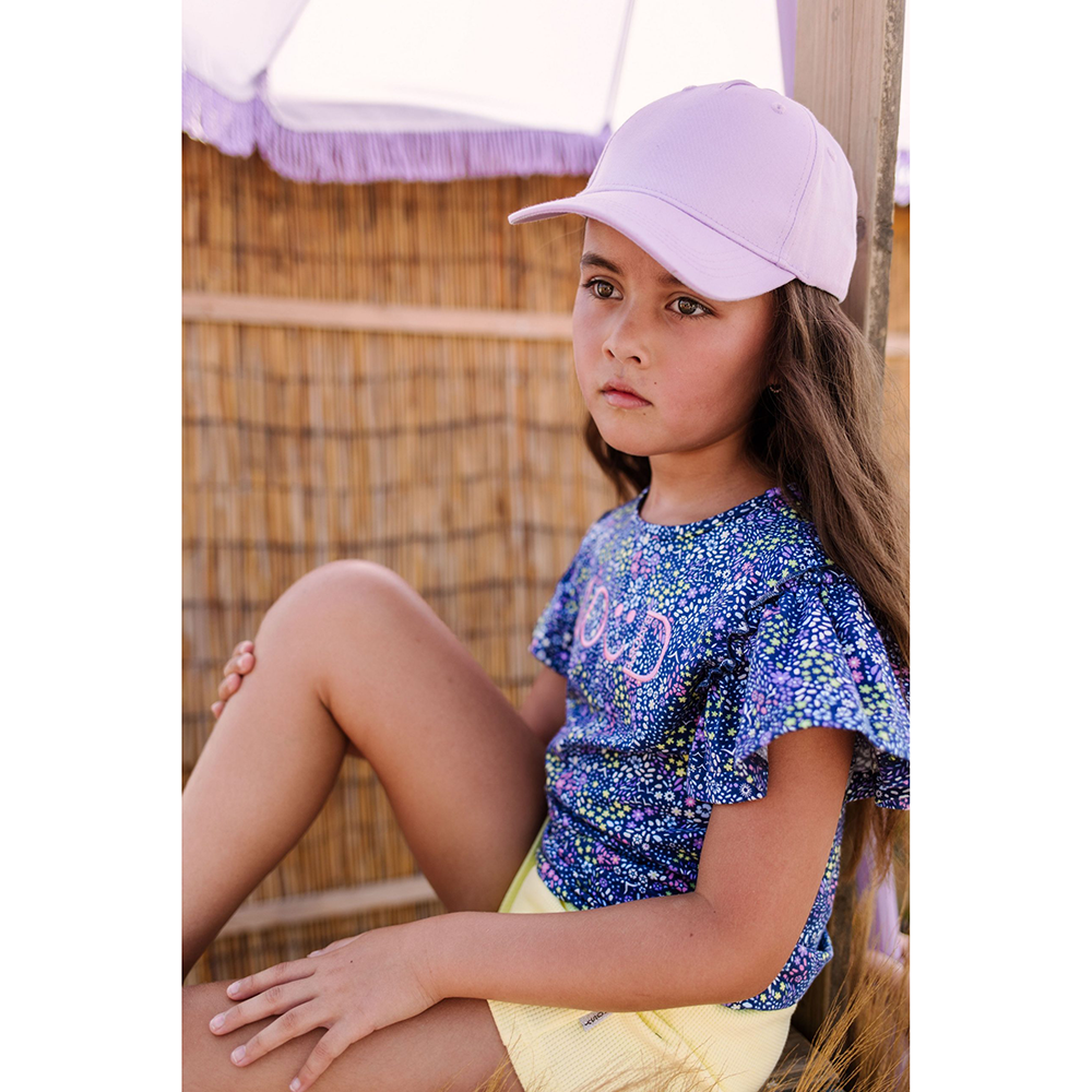 Girls aop t-shirt w/ ruffled sleeve - B.Nosy - Alternatieve afbeelding