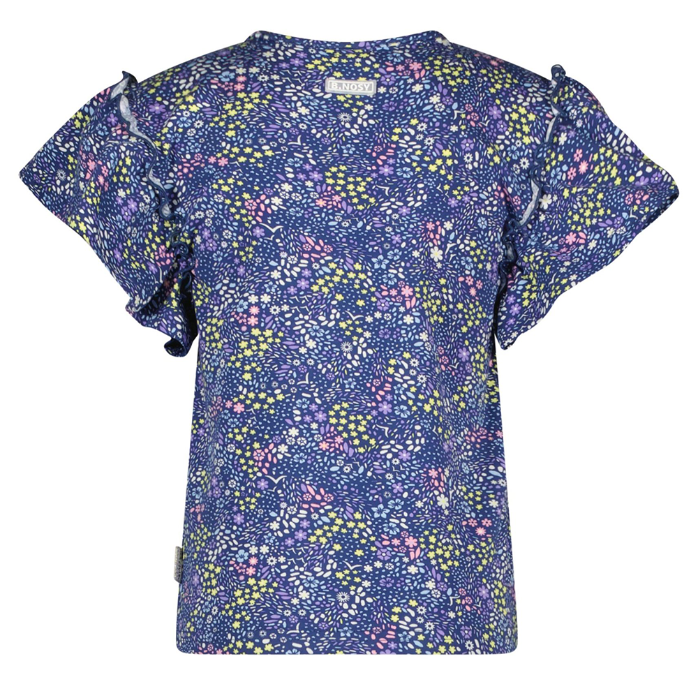 Girls aop t-shirt w/ ruffled sleeve - B.Nosy