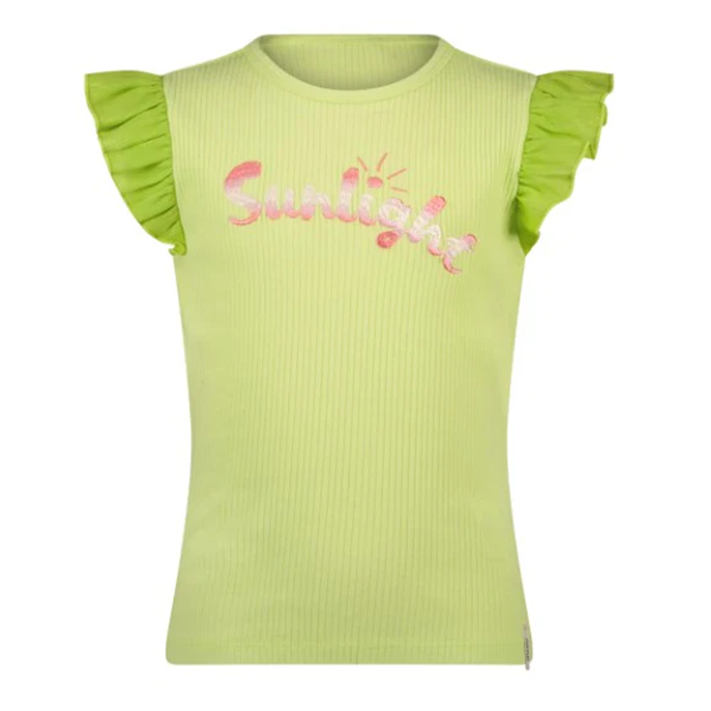 Kamsi rib jersey tshirt with contrast ruffled s/sleeves - NoNo