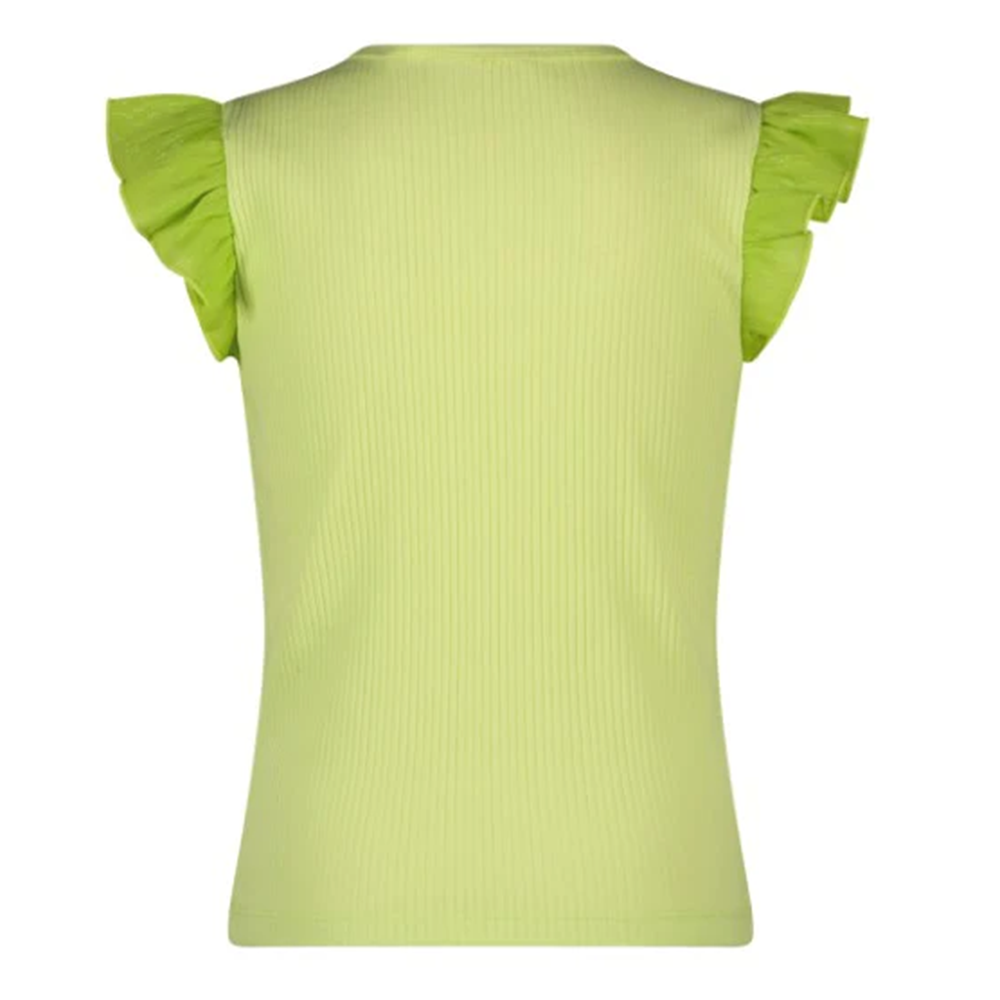 Kamsi rib jersey tshirt with contrast ruffled s/sleeves - NoNo