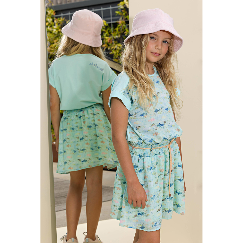 Mira woven combi dress with jersey back - NoNo