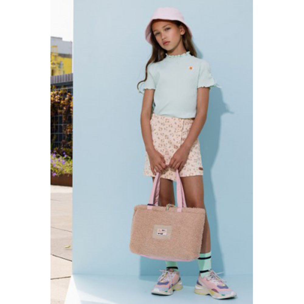 Kaby rib jersey tshirt half sleeve with string detail at sleeve - NoNo - Alternatieve afbeelding