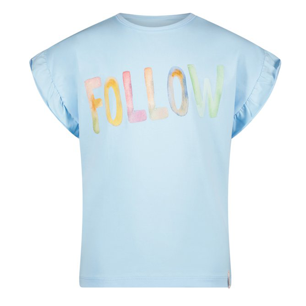 Kanou tshirt short ruffled sleeve with Follow print - NoNo