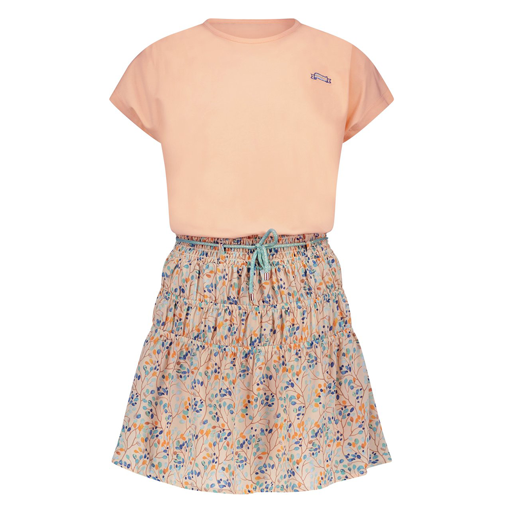 Manyu combi dress jersey s/sl top+woven skirt - NoNo