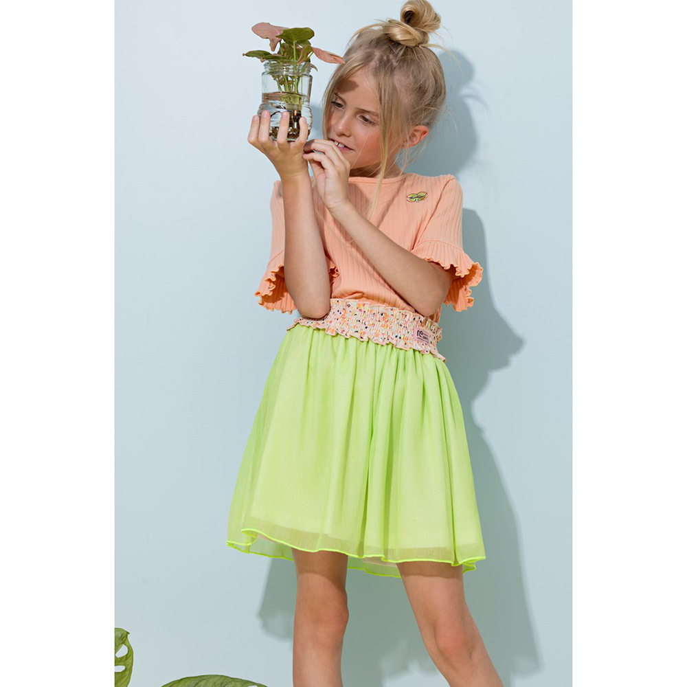 Kapi rib jersey tshirt half sleeve with smock at shoulder - NoNo - Alternatieve afbeelding