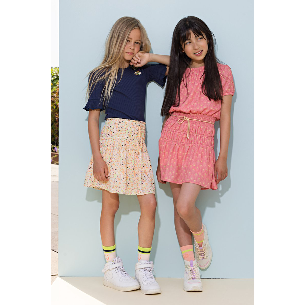 Kapi rib jersey tshirt half sleeve with smock at shoulder - NoNo - Alternatieve afbeelding