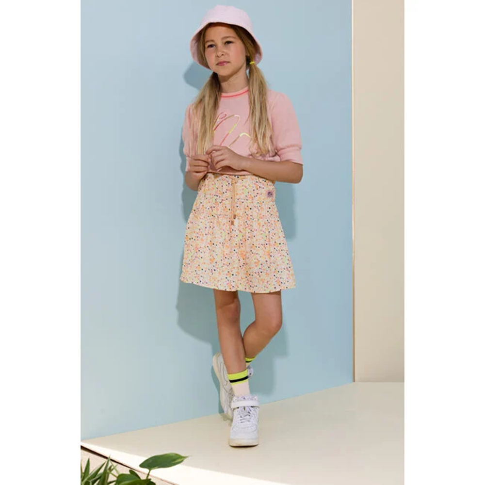 Nellie skirt short with elastic details + short lining - NoNo - Alternatieve afbeelding